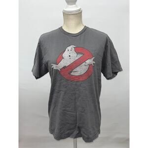 Ghostbusters Gray Distressed Graphic Retro Style T-Shirt Medium